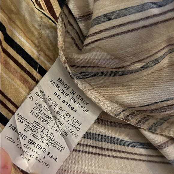 Naracamicie Beige and Black Striped Shirt - Picture 7 of 8